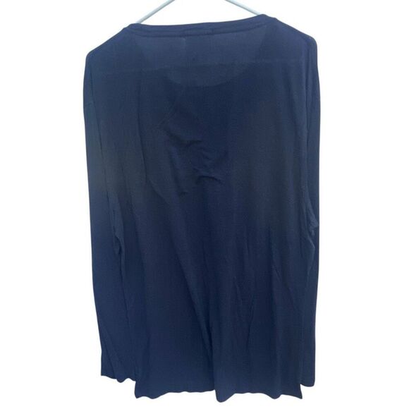 YALA Women’s Navy Blue Long Sleeve Lightweight Bamboo Tunic Top Size XL - Picture 3 of 4